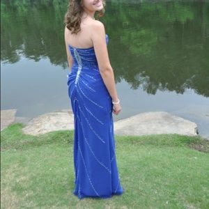 Blue sequin gown